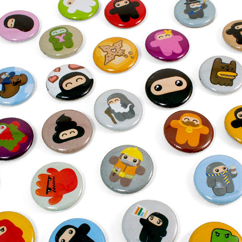 Ninjatown button 5-pack