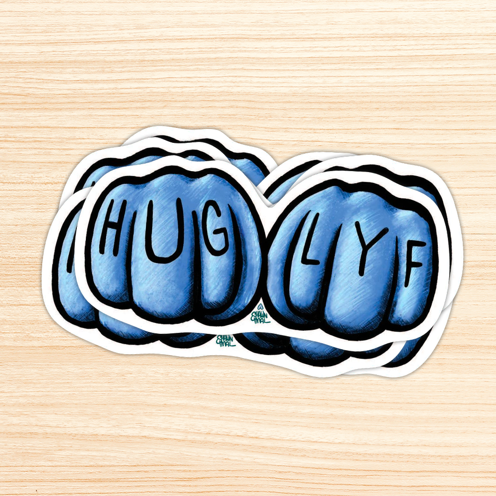 Hug Lyf die-cut sticker 5-pack